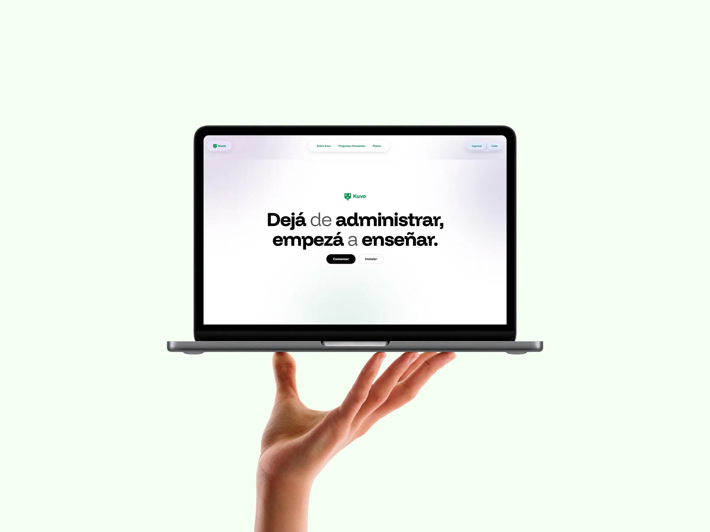 Kuvo — Branding y landing page para plataforma de gestión de aulas virtuales para docentes